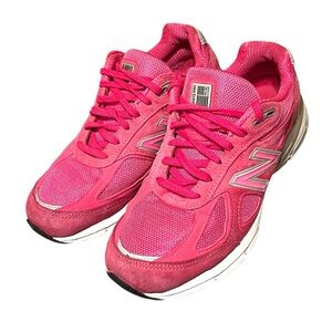 New Balance 990v4 Pink Suede Mesh Running Shoes Sneakers 2018 Pink Ribbon Size 9